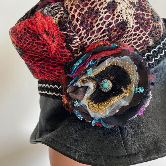 One Of A Kind Hand Made Mixed Media Bucket Hat New - Picture 10 of 13